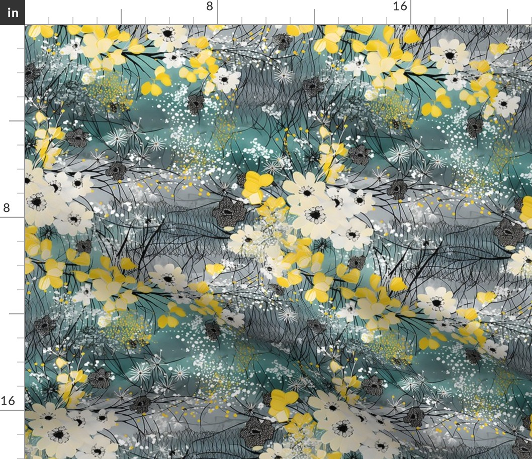 Boho Chic Meadow – Yellow/Gray/Teal