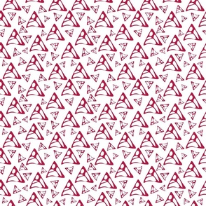 Abstract Triangle Shapes| Red on White |  Small scale
