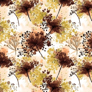 Queen Anns Wildflower - Mustard/Spice  Wallpaper 