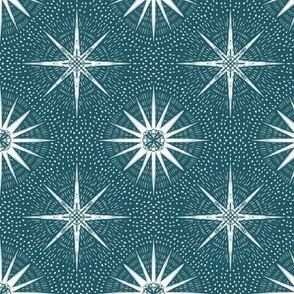 Starry Starry Night - stars in night sky blue and white