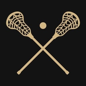 Crossed Lacrosse Sticks, High School Lacrosse, College Lacrosse, Boys Lacrosse, Mens Lacrosse, Girls Lacrosse, Womens Lacrosse, School Spirit, Black & Gold, Old Gold & Black, Pale Gold & Black