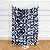 Rope Diamonds and Anchors - Coastal Chic Collection - Ivory on Classic Navy BG