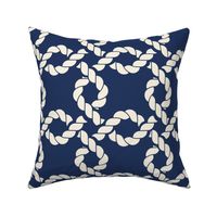 Rope Diamonds - Coastal Chic Collection - Ivory on Classic Navy BG