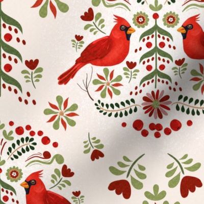 Cardinal Holiday on Cream by Blue Bee Studios