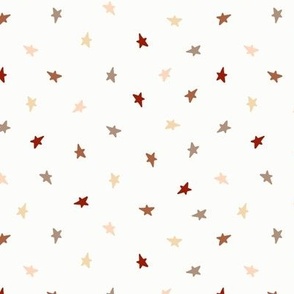 Red, cream, pink, brown Christmas stars 6x6 medium 