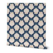 Elegant Sea Shells - Navy - Large (Coastal Chic)