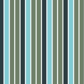 XXS ✹ Stripes in Olive Green, Aqua Blue, and Black