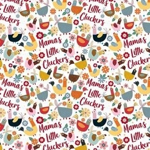 Small Scale Mama's Little Cluckers Chicken Mom Humor on White