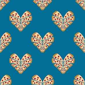 Pizza Pepperoni Heart  // Blue 