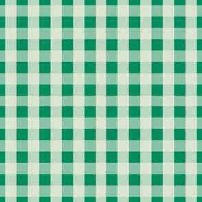 Creamy White Gingham on Monster Green Buffalo Plaid Cottagecore Check Coordinate Blender