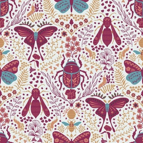 Viva Insect Celebration // large // butterfly, moth, beetle, wasp, yellow, red, blue