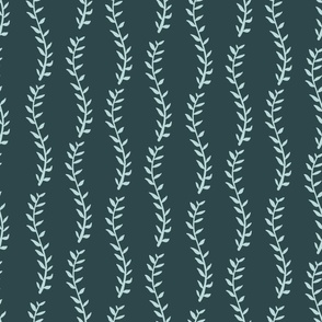 Hummingbird Vines // large // leaves, green, teal