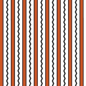 Orange Stripes & Black Zigzags