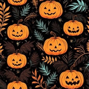 Scary pumpkins halloween october