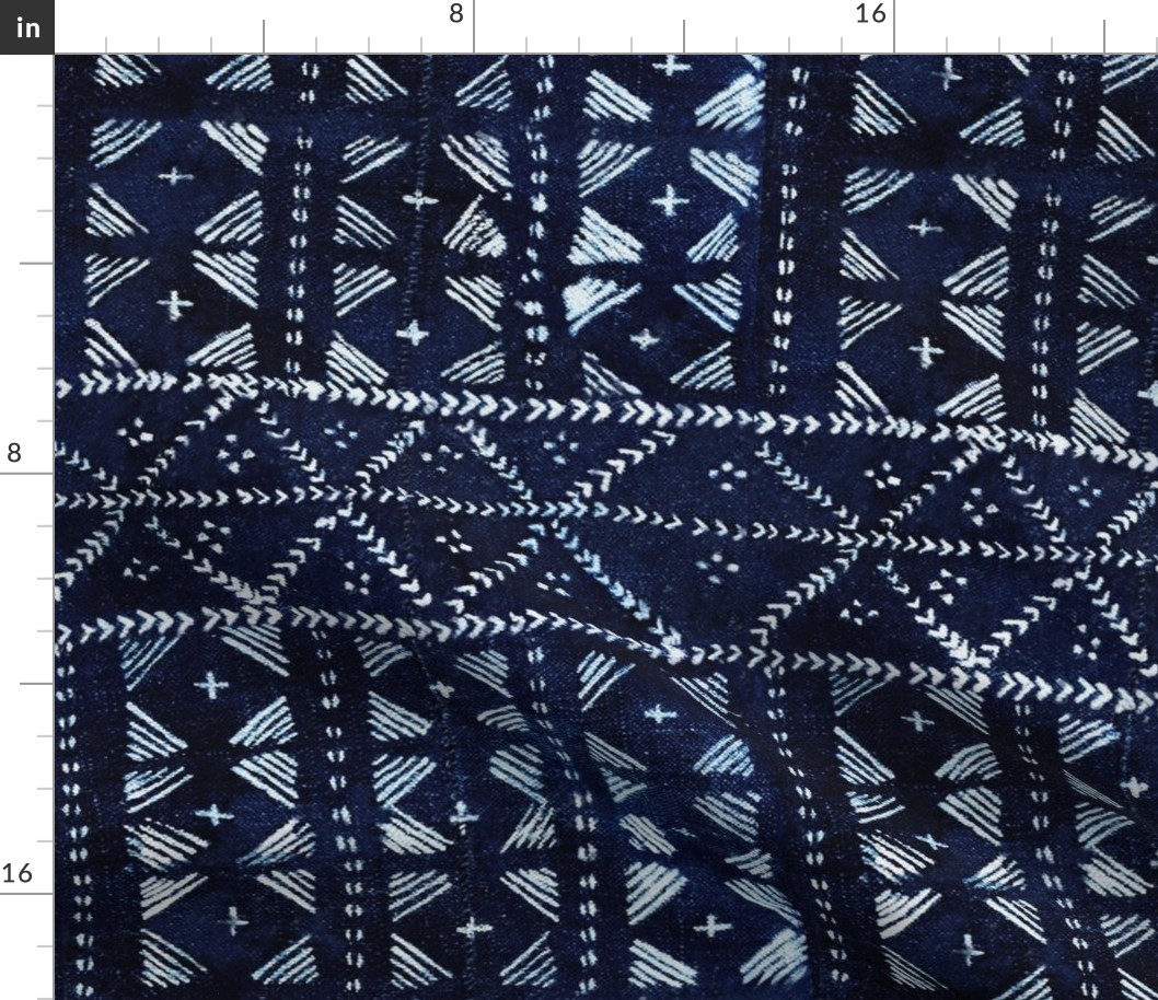 African mud cloth, Vintage African indigo design