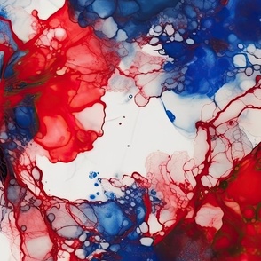 Red White and Blue Alcohol Ink American Patriotic  Flag Colors Alcohol Ink 