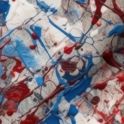 USA Red White Blue Drip Paint Splatter Technique