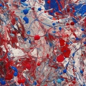 US Red White Blue Drip Paint Splatter Technique