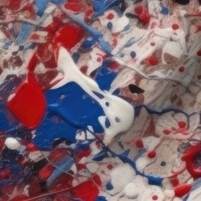 France Red White Blue Drip Paint Splatter Technique