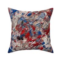 France Red White Blue Drip Paint Splatter Technique