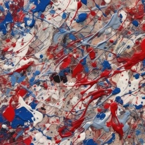 France Red White Blue Drip Paint Splatter Technique