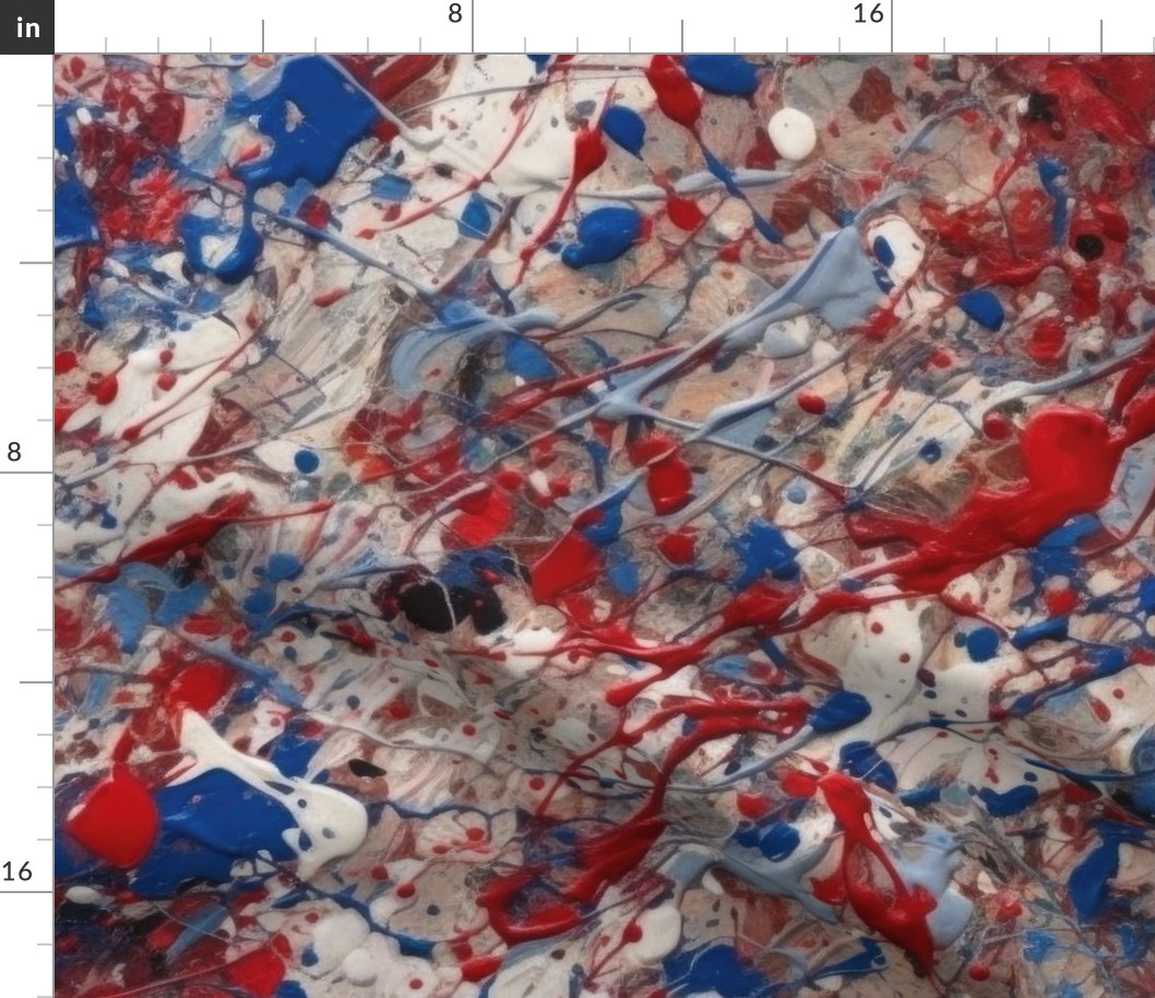 France Red White Blue Drip Paint Splatter Technique