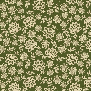 Christmas pine ditsy floral olive