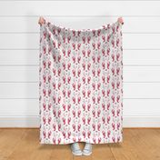 Lobster Dance, bright red, small (tea towel size!)