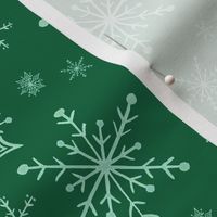 Mint Snowflakes in Emerald Green - (XXL)
