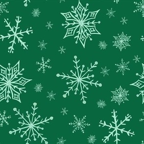 Mint Snowflakes in Emerald Green - (XXL)