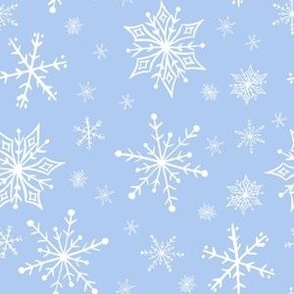 Snowflakes in Pale Cornflower Blue - (L)