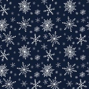 Snowflakes in Navy Blue - (S)
