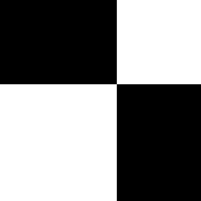 Maximalist classic simple checkerboard  - black and white - fabric: 10 1/2 in _ wallpaper: 12 in