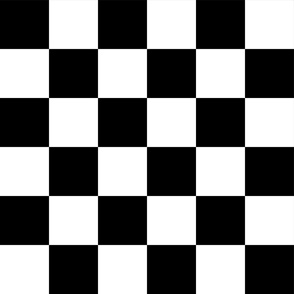 3in-Classic simple checkerboard black and white