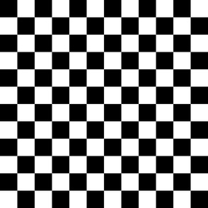 1 1/2 in - Classic simple checkerboard black and white