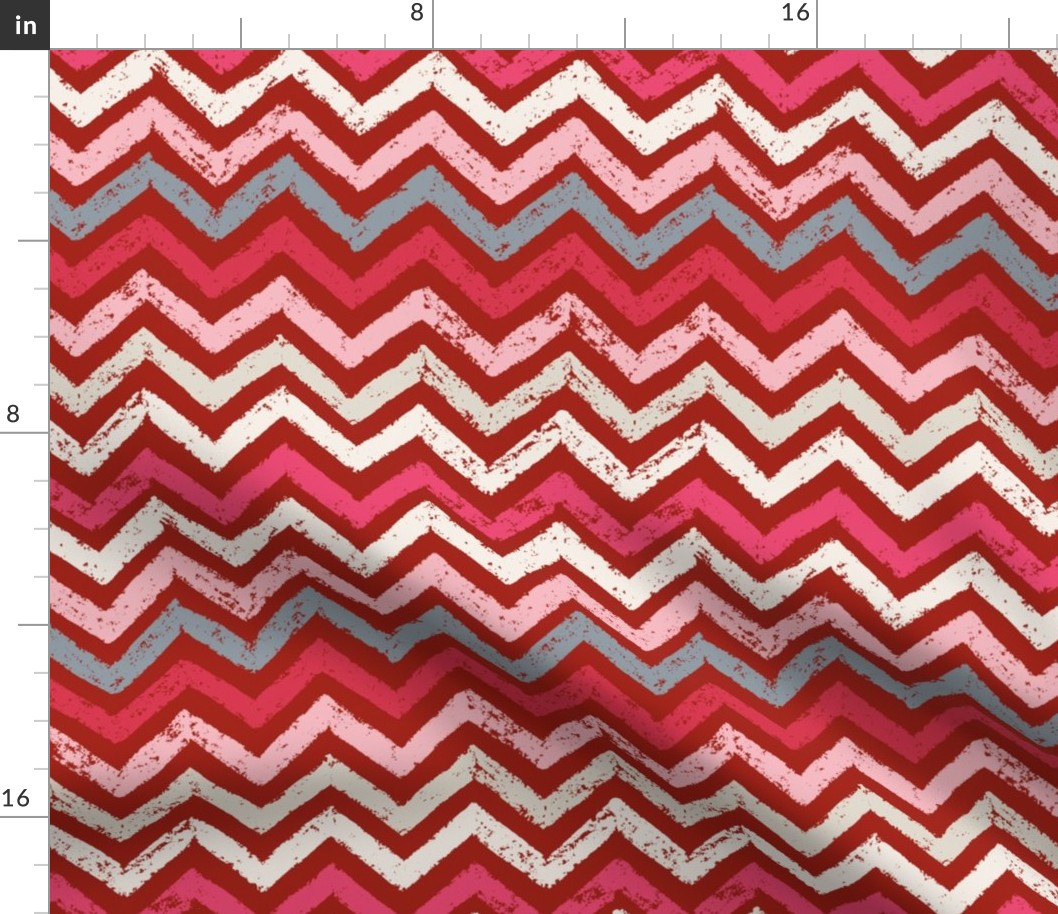 red and pink chalk zigzag | medium