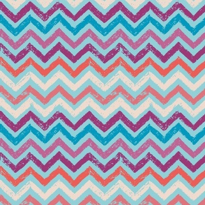 colorful chalk zigzag on light blue | medium