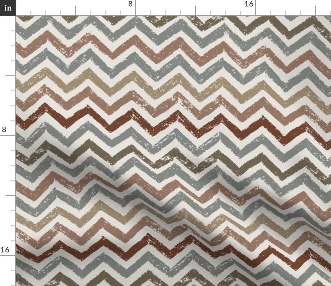 brown chalk zigzag on light gray | medium