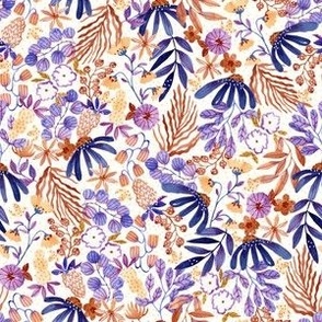 Navy Accent Floral Watercolor Pattern