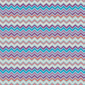 colorful chalk zigzag on light blue | small