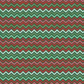 red and green chalk zigzag on emerald | small