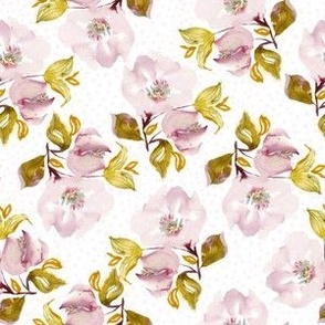 Watercolor pink floral seamless pattern
