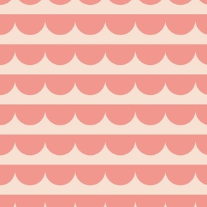 Simple scallop stripes- pastel pink and off white   // Big scale