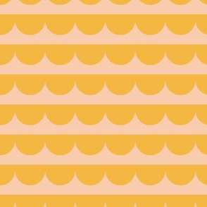 Simple scallop stripes- mustard yellow and  cream     // Big scale