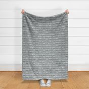 Medium Gray grey doodle bus - fun cute buses for kids childrens fabric wallpaper school bus transportation traffic vehicles double decker bus - boy girl nursery gender neutral fashion - Sewing Baby Blankets Quilt Backing