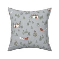 Sleigh Ride | Silver Bells Gray | Cabincore Christmas Holiday