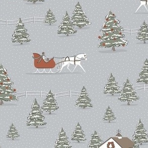 Sleigh Ride | Silver Bells Gray | Cabincore Christmas Holiday