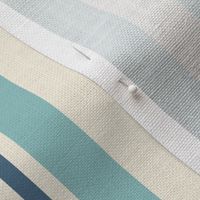 Blue Vertical Stripes - Coastal Chic Collection - Opal Green and Admiral Blue on Ivory BG