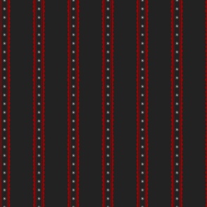 Christmas vertical stripes black and red snowflakes - small scale