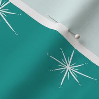 Large - Bright Twinkling Star Bursts on Aqua